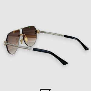 Bottega Veneta BV1342 001 Honey Lenses and Gold x Silver Frame Luxury Aviator Sunglasses - Image 3
