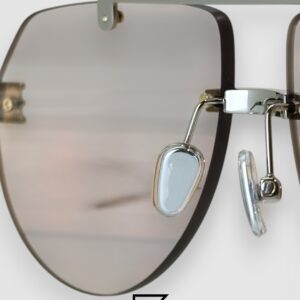 Bottega Veneta BV1342 002 Light Honey Lenses and Silver x Gold Frame Luxury Aviator Sunglasses - Image 5