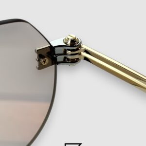 Bottega Veneta BV1342 002 Light Honey Lenses and Silver x Gold Frame Luxury Aviator Sunglasses - Image 7