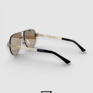 Bottega Veneta BV1342 002 Light Honey Lenses and Silver x Gold Frame Luxury Aviator Sunglasses - Image 3