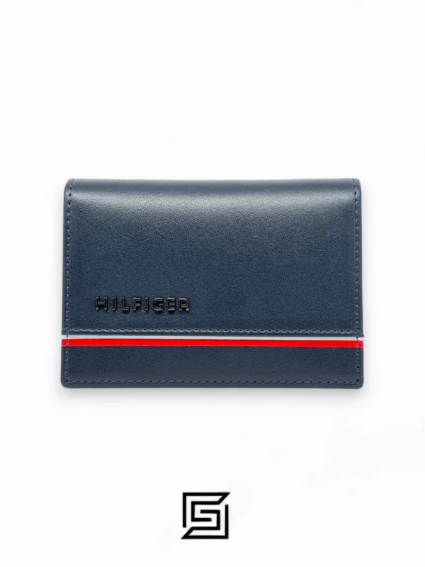 Leather,Wallets,Men wallets TOMMY SINGLE CREDIT HILFIGER LINE WITH METAL LOGO/BLUE Tommy Hilfiger