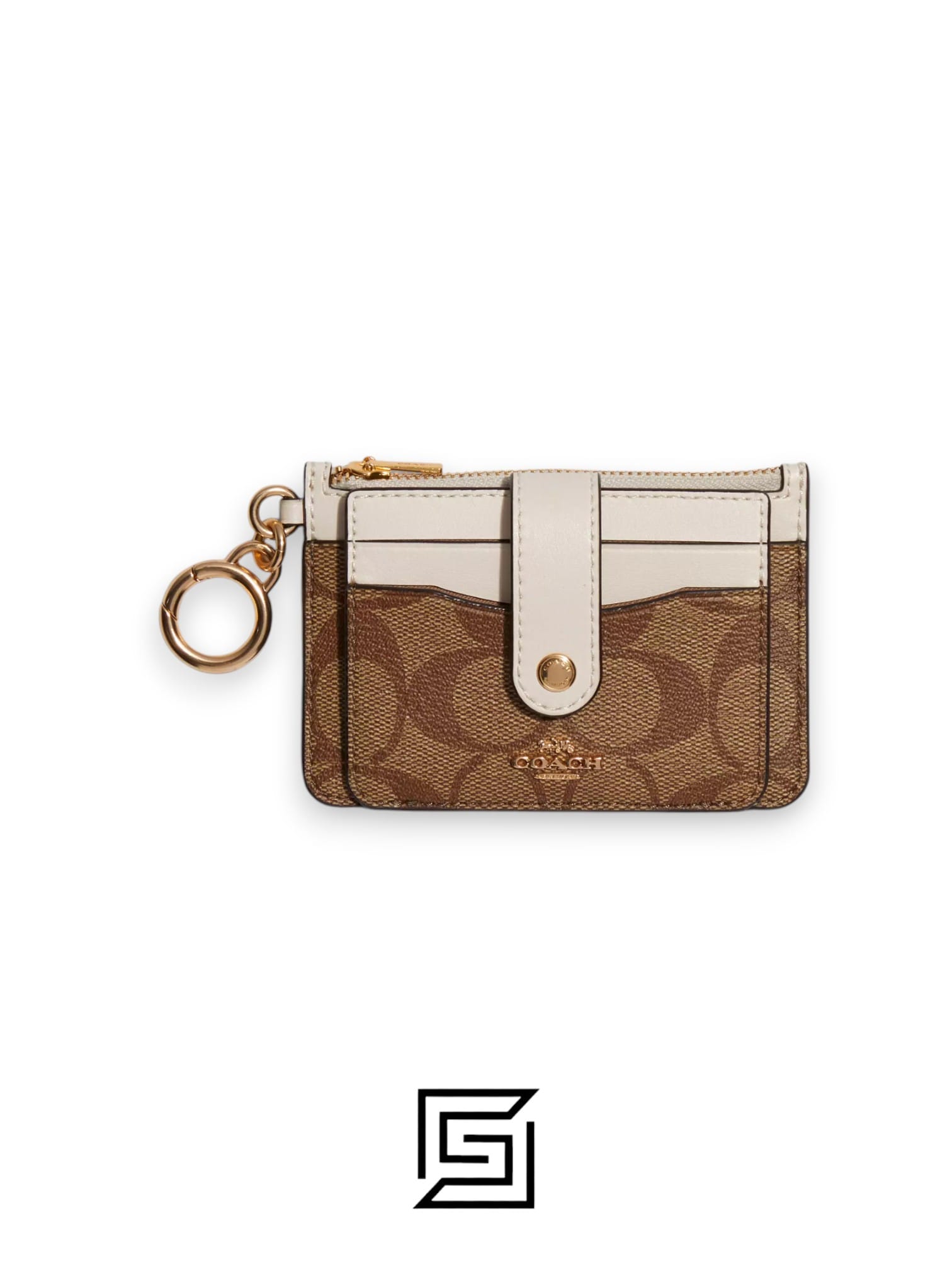 Leather,Wallets,Women Attachment Card Case In Signature Canvas C7398 Coach