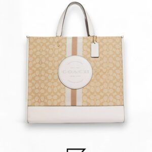 Bags,Leather,Women Dempsey Signature Jacquard Tote with Coach Stripe and Patch Style No. C8448 Big Size Coach