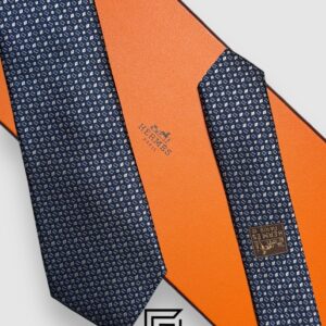 Ties Hermes - Blue With Square Multi Pattern Hermes