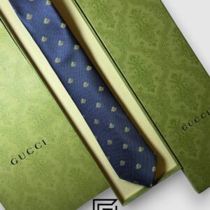 Ties Gucci - Navy Blue Color With Gold Bee Pattern Gucci