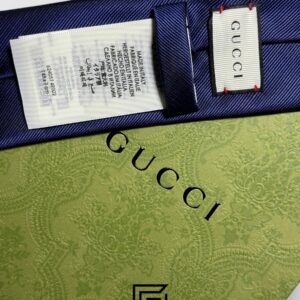 Ties Gucci - Navy Blue Color With Red Snak Gucci