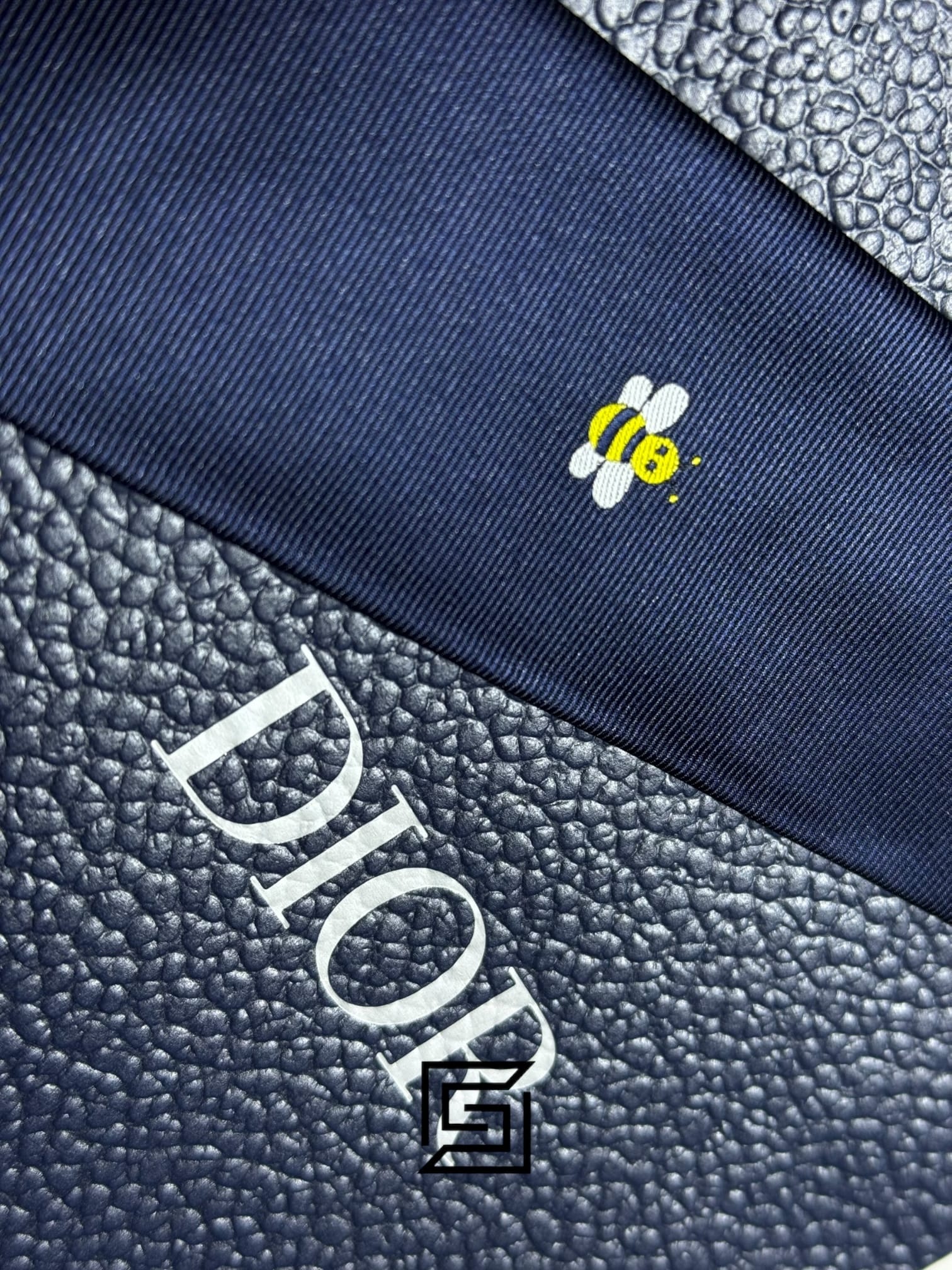 Ties Dior - Navy Blue Color With CD Yellow Bee Logo Dior