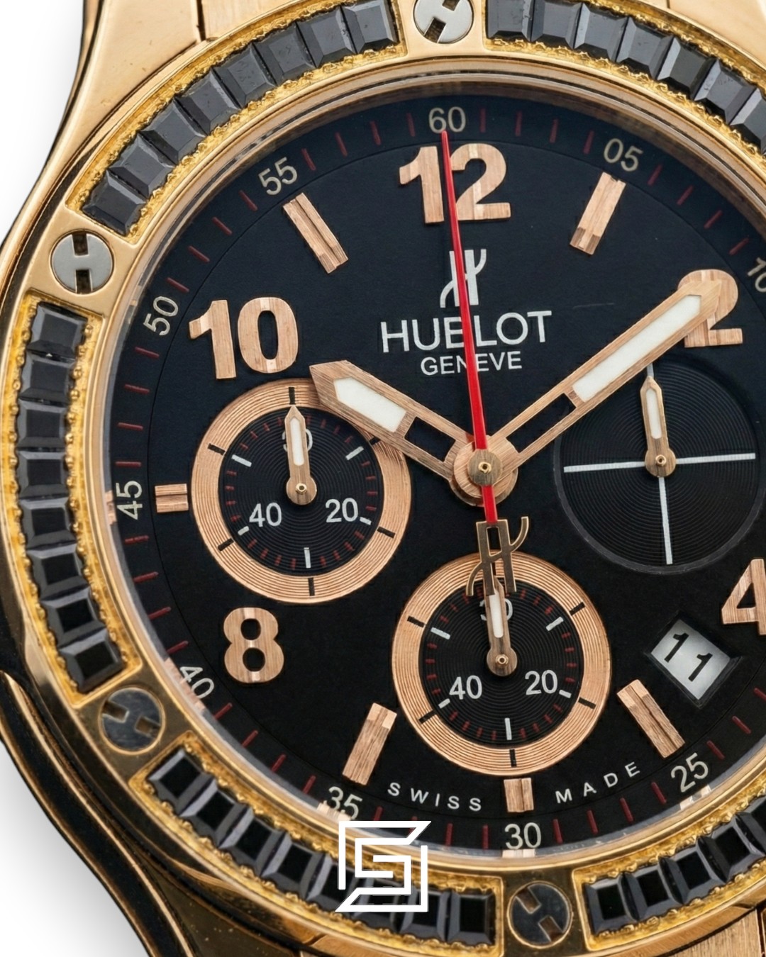 ⁦Hublot Big Bang Women – Black Diamond Bezel, Rose Gold & Black Dial⁩ - الصورة ⁦2⁩