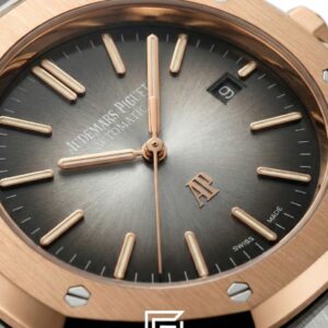 ⁦Audemars Piguet Royal Oak Automatic Flat Grey Sapphire Half Rose Gold – Two-Tone⁩ - الصورة ⁦2⁩