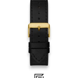 ⁦GUESS MEN GOLD TONE Analog  RUBERR BLACK BAND Watch GW0262G2⁩ - الصورة ⁦4⁩
