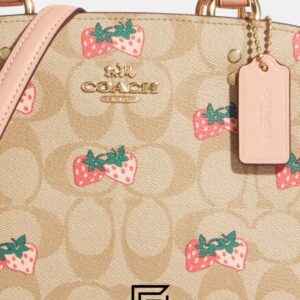 Bags,Leather,Women Mini Lillie Carryall In Signature Canvas With Strawberry Print Style No. CB598 Coach