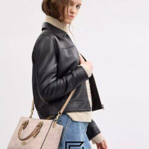 Bags,Leather,Women Maggie Small Tote Bag In Blocked Signature Canvas CY676 Khaki Coach
