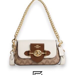 Bags,Leather,Women Brie Shoulder Bag In Colorblock Signature Canvas CM064 Coach