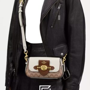 Bags,Leather,Women Brie Shoulder Bag In Colorblock Signature Canvas CM064 Coach