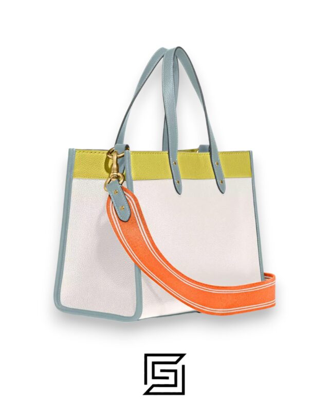 Bags,Leather,Women Tote 30 in Colorblock with Coach Patch C0777 Coach