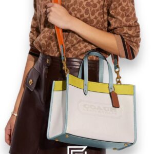 Bags,Leather,Women Tote 30 in Colorblock with Coach Patch C0777 Coach