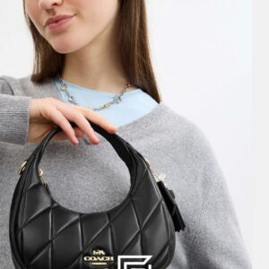 Bags,Leather,Women Carmen Mini Crossbody Bag With Quilting CY710 Black Coach