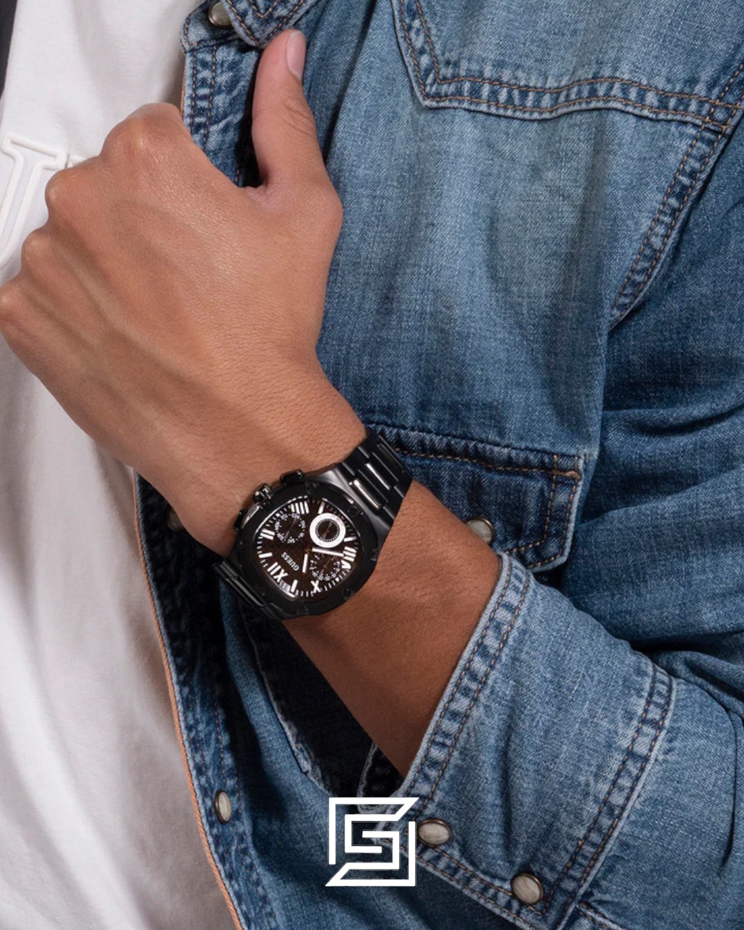 ⁦Guess GW0572G3 Black Dial Men's Watch 42mm⁩ - الصورة ⁦6⁩