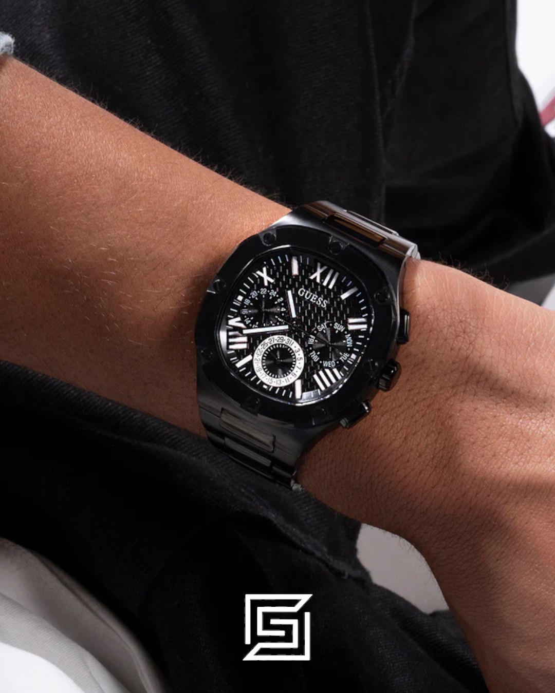 ⁦Guess GW0572G3 Black Dial Men's Watch 42mm⁩ - الصورة ⁦7⁩