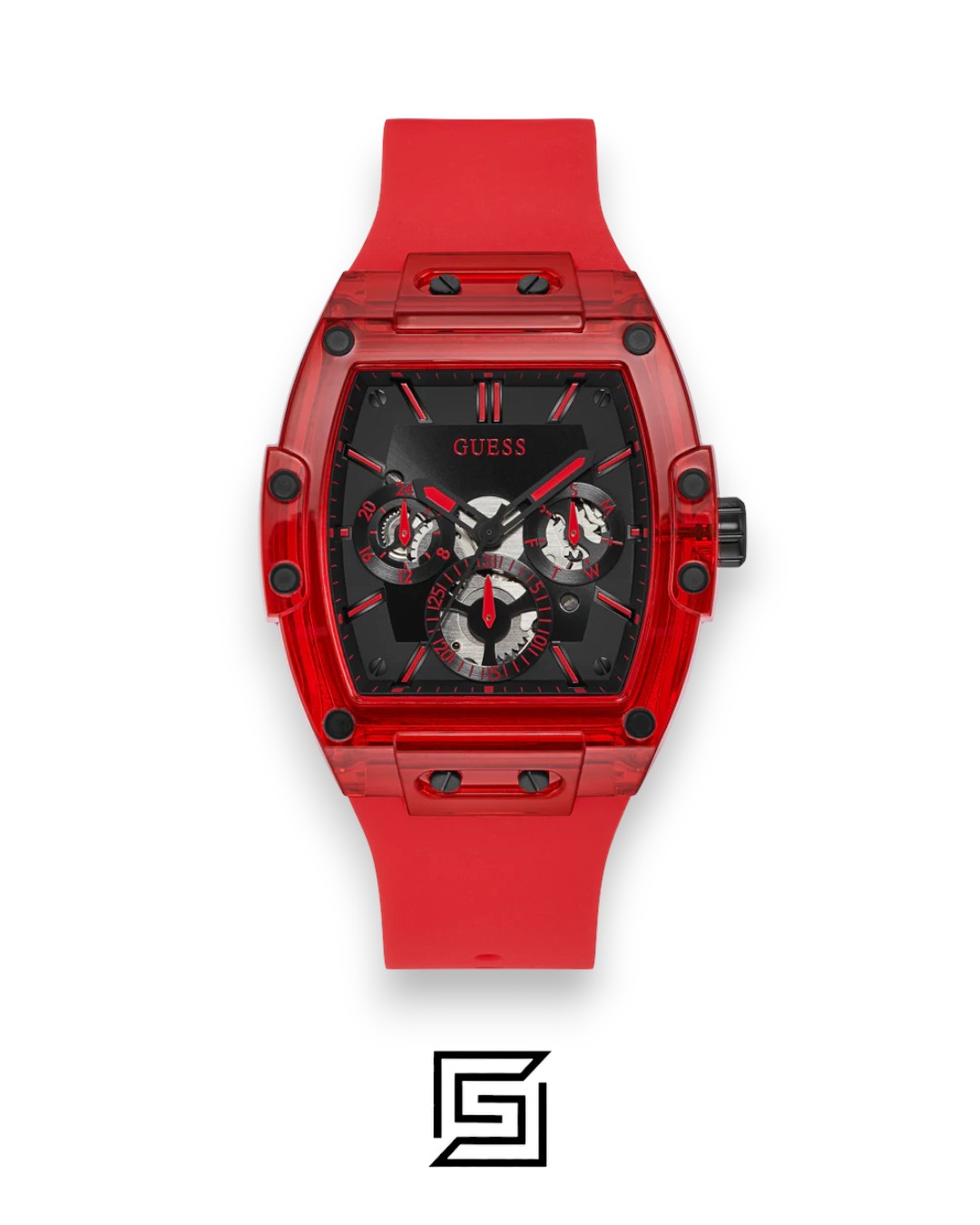 GUESS MEN RED Tone Analog Band Color RED WATCH GW0203G5 - Image 1