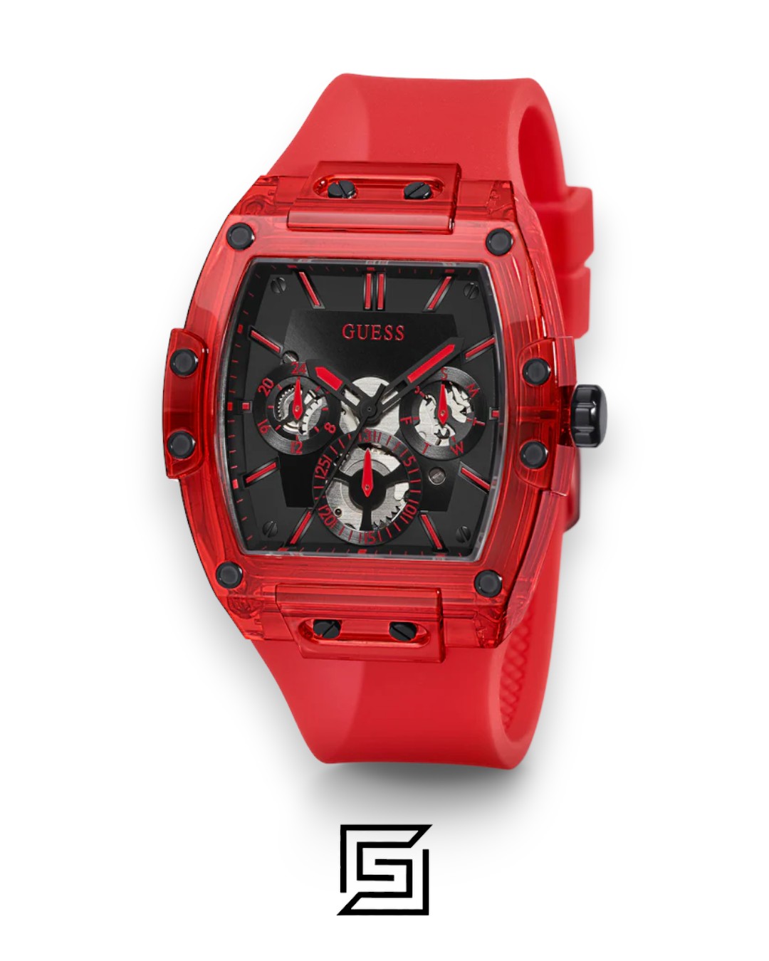 GUESS MEN RED Tone Analog Band Color RED WATCH GW0203G5 - Image 2