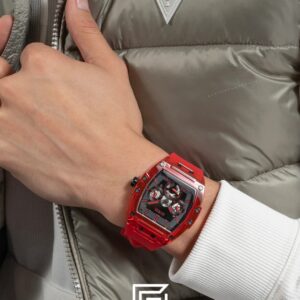 GUESS MEN RED Tone Analog Band Color RED WATCH GW0203G5 - Image 6