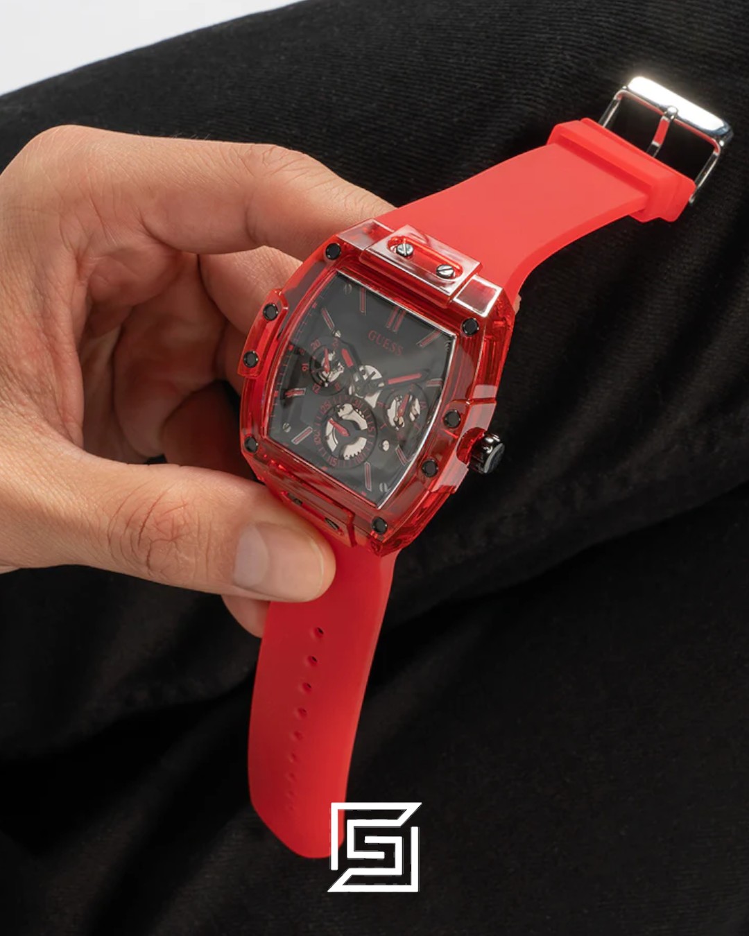 GUESS MEN RED Tone Analog Band Color RED WATCH GW0203G5 - Image 8