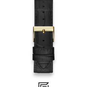 ⁦GUESS Ladies GOLD Tone Analog BAND Leather BLACK Watch GW0309L2⁩ - الصورة ⁦4⁩