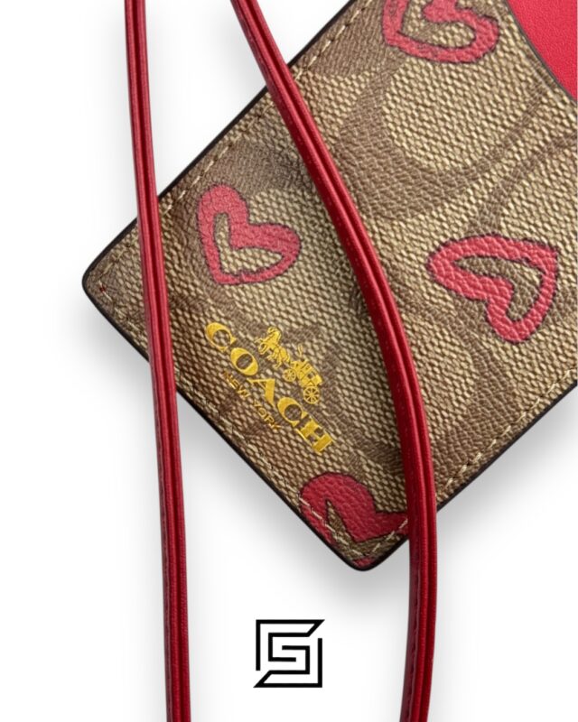 Id Lanyard In Signature Canvas With Cherry Print