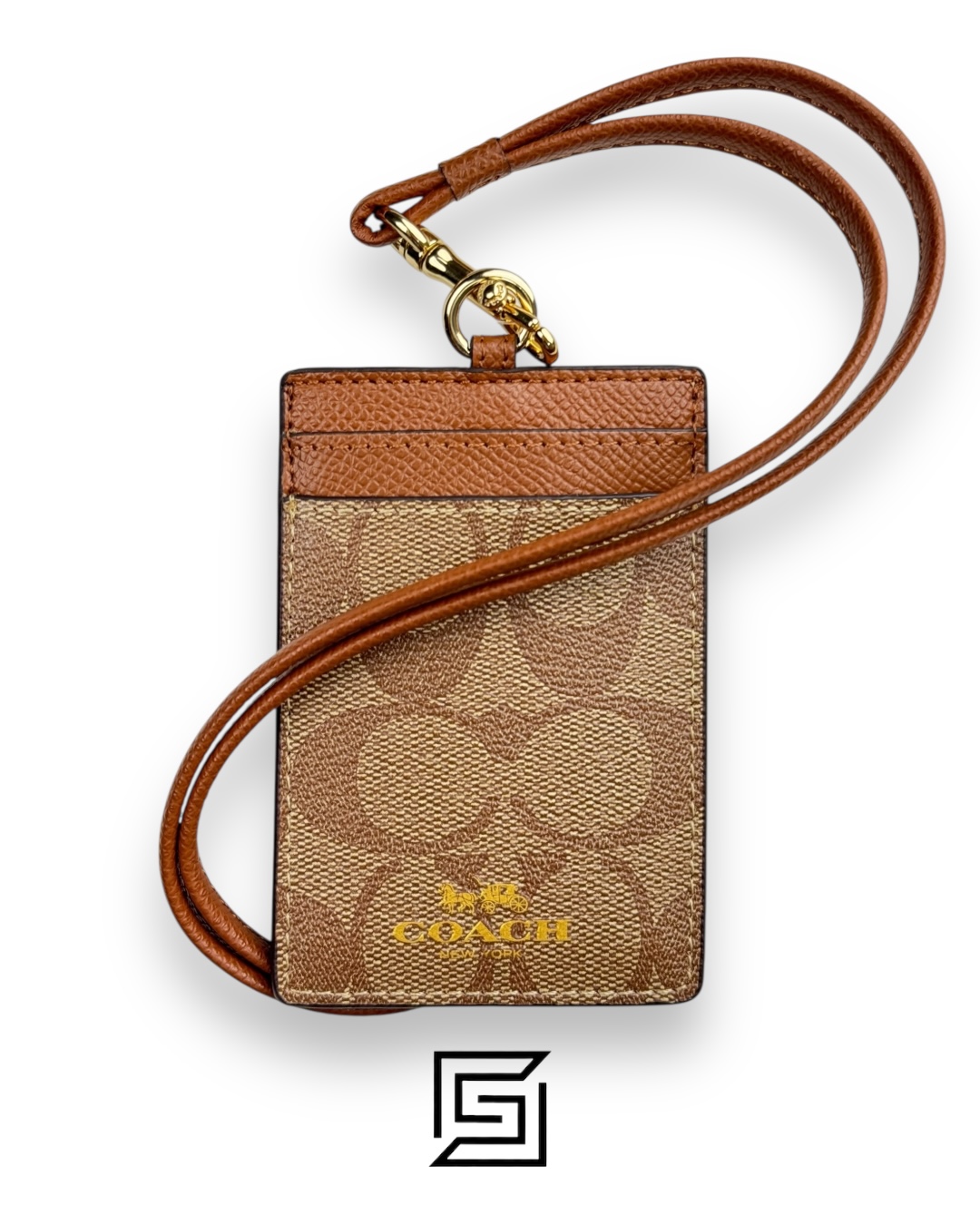 Id Lanyard In Signaure Canvas CZ285 BROWN With Metal Logo - Image 1