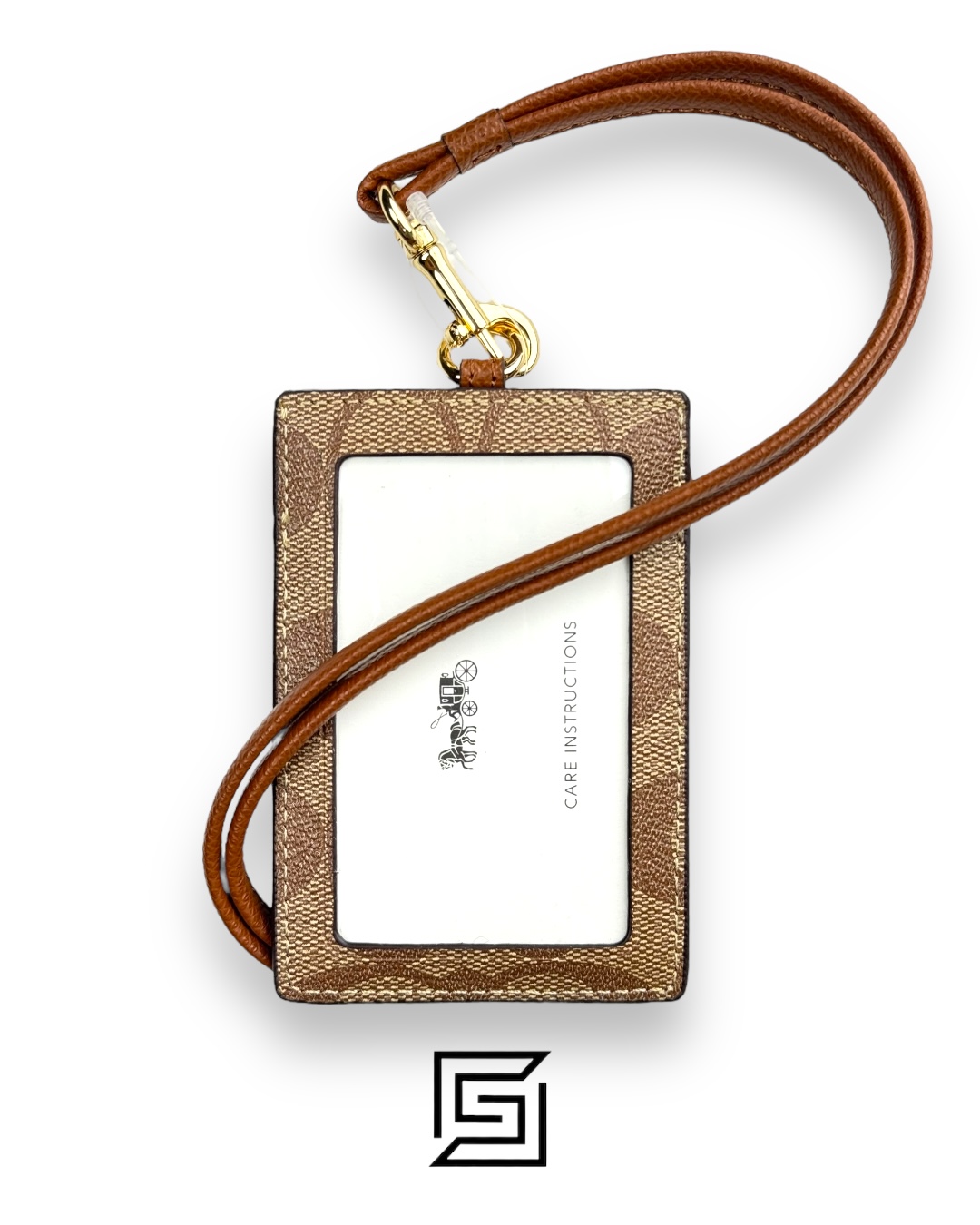 Id Lanyard In Signaure Canvas CZ285 BROWN With Metal Logo - Image 3
