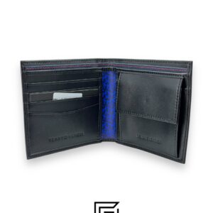 TOMMY SINGLE WALLET TH ON LEATHER WITH SIGNATURE LOGO/BLACK - Image 3