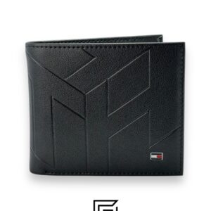 TOMMY SINGLE WALLET TH ON LEATHER WITH SIGNATURE LOGO/BLACK - Image 1