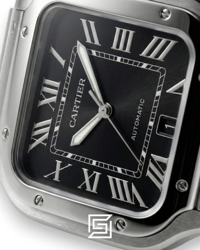 Cartier Santos 3241983 Automatic Black Roman Dial Stainless Steel - 47mm