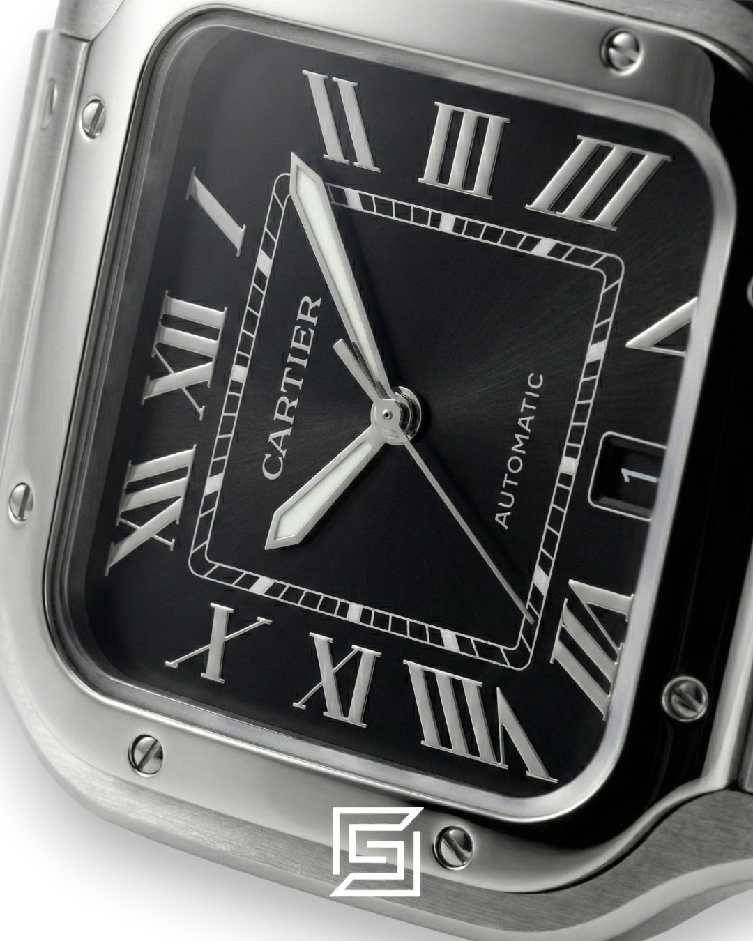 Cartier Santos 3241983 Automatic Black Roman Dial Stainless Steel - 47mm - Image 2