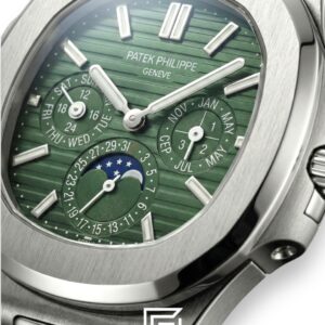 Patek Philippe Nautilus Perpetual Calendar – Green Dial – Japanese Automatic Chronograph – Stainless Steel Bracelet - Image 2