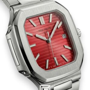 ⁦Patek Philippe Cubitus – Japanese Automatic – Red Dial – Stainless Steel Bracelet⁩ - الصورة ⁦2⁩