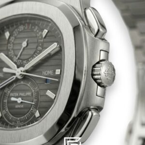 Patek Philippe Nautilus Travel Time – Grey Dial – Japanese Automatic Chronograph – Stainless Steel Bracelet - Image 2