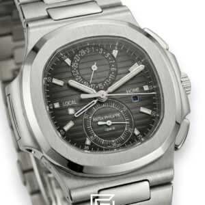 Patek Philippe Nautilus Travel Time – Grey Dial – Japanese Automatic Chronograph – Stainless Steel Bracelet - Image 4