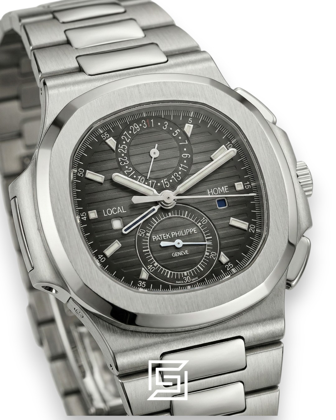 Patek Philippe Nautilus Travel Time – Grey Dial – Japanese Automatic Chronograph – Stainless Steel Bracelet - Image 4
