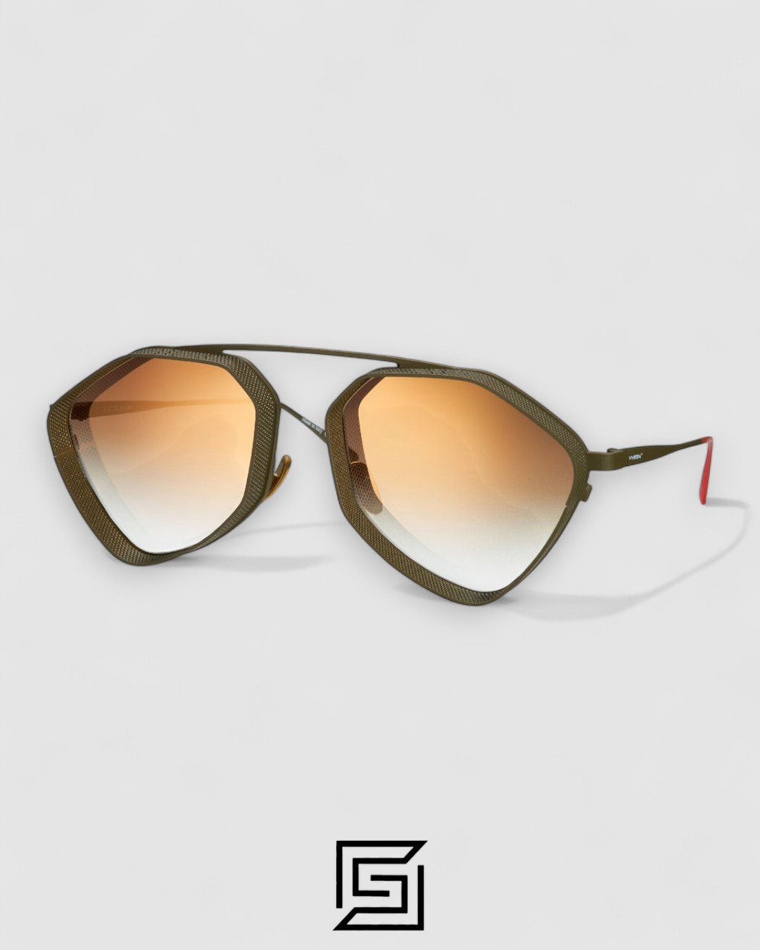 Vysen The Ezy - E2 Dark Military Green Matte Frame Gold Gradient Lenses - Image 1