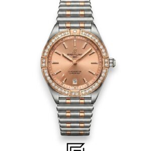 Breitling Chronomat Salmon Pink Diamond Bezel Two-Tone Ladies’ Watch - Image 1