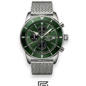 Breitling Superocean Chronograph – Green Dial – Mesh Bracelet – Japanese Quartz - Image 1
