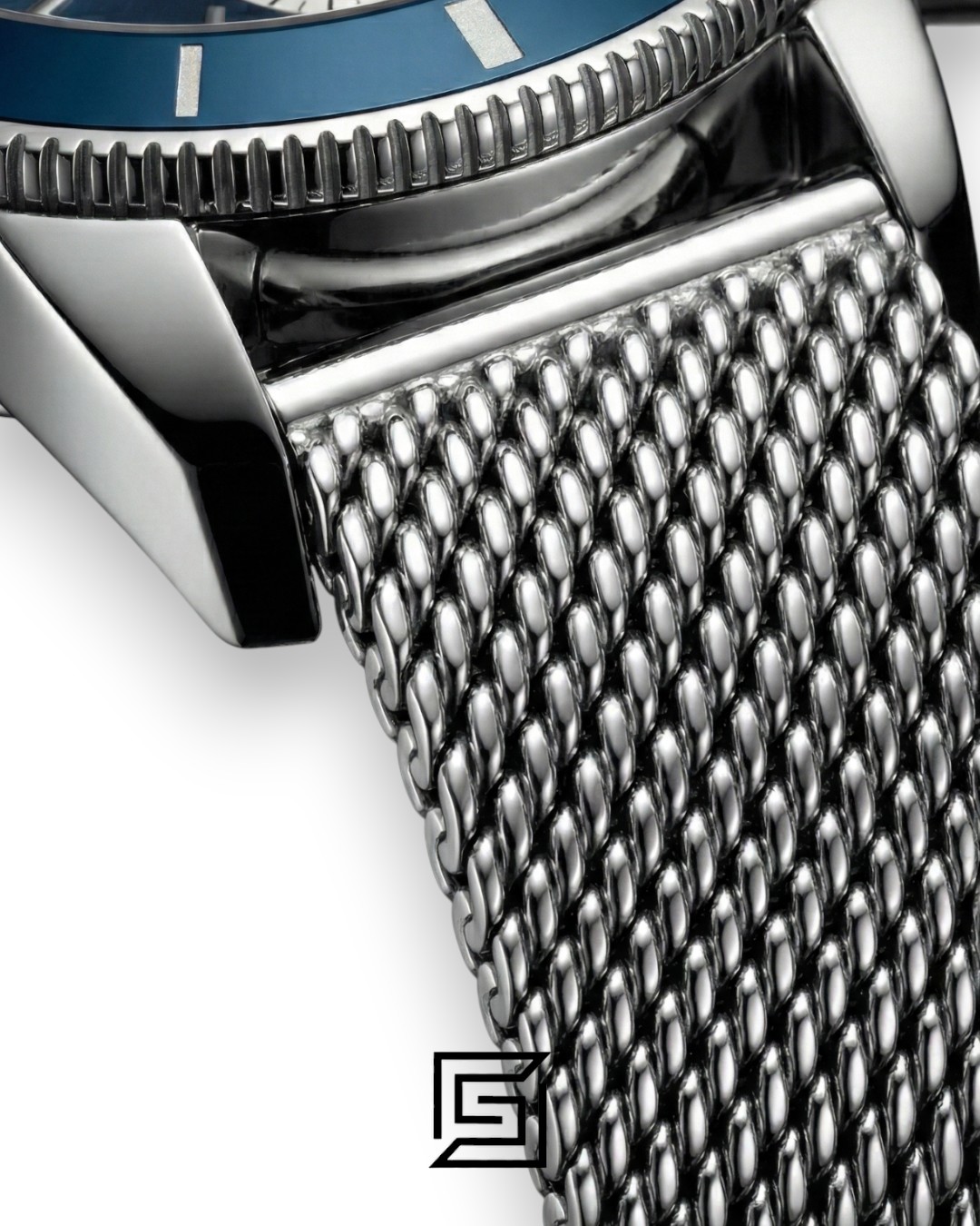 Breitling Superocean Chronograph – Blue Panda Dial – Mesh Bracelet – Japanese Quartz - Image 3