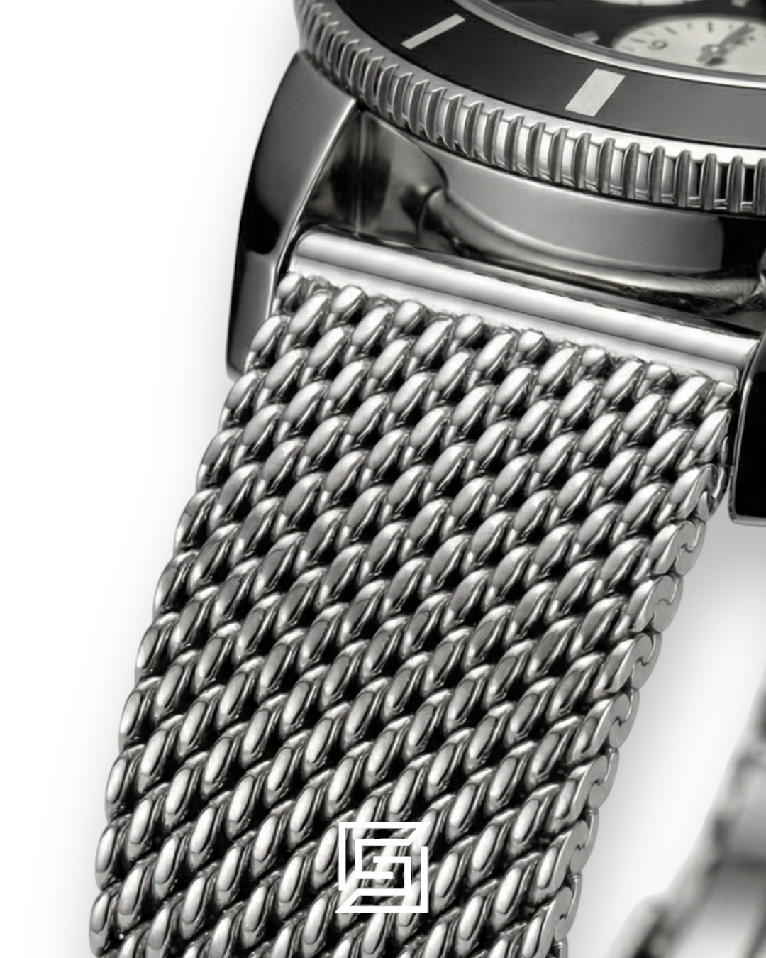 Breitling Superocean Heritage Chronograph – Black Dial – Mesh Strap – Japanese Quartz - Image 3
