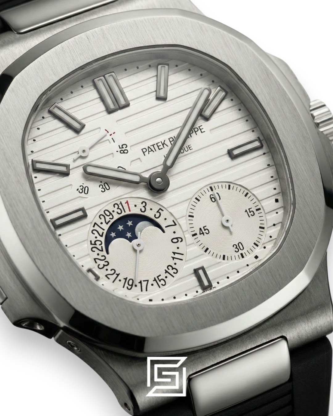 Patek Philippe Grand Complication – White Dial × Black Rubber Strap – Japanese Automatic - Image 2