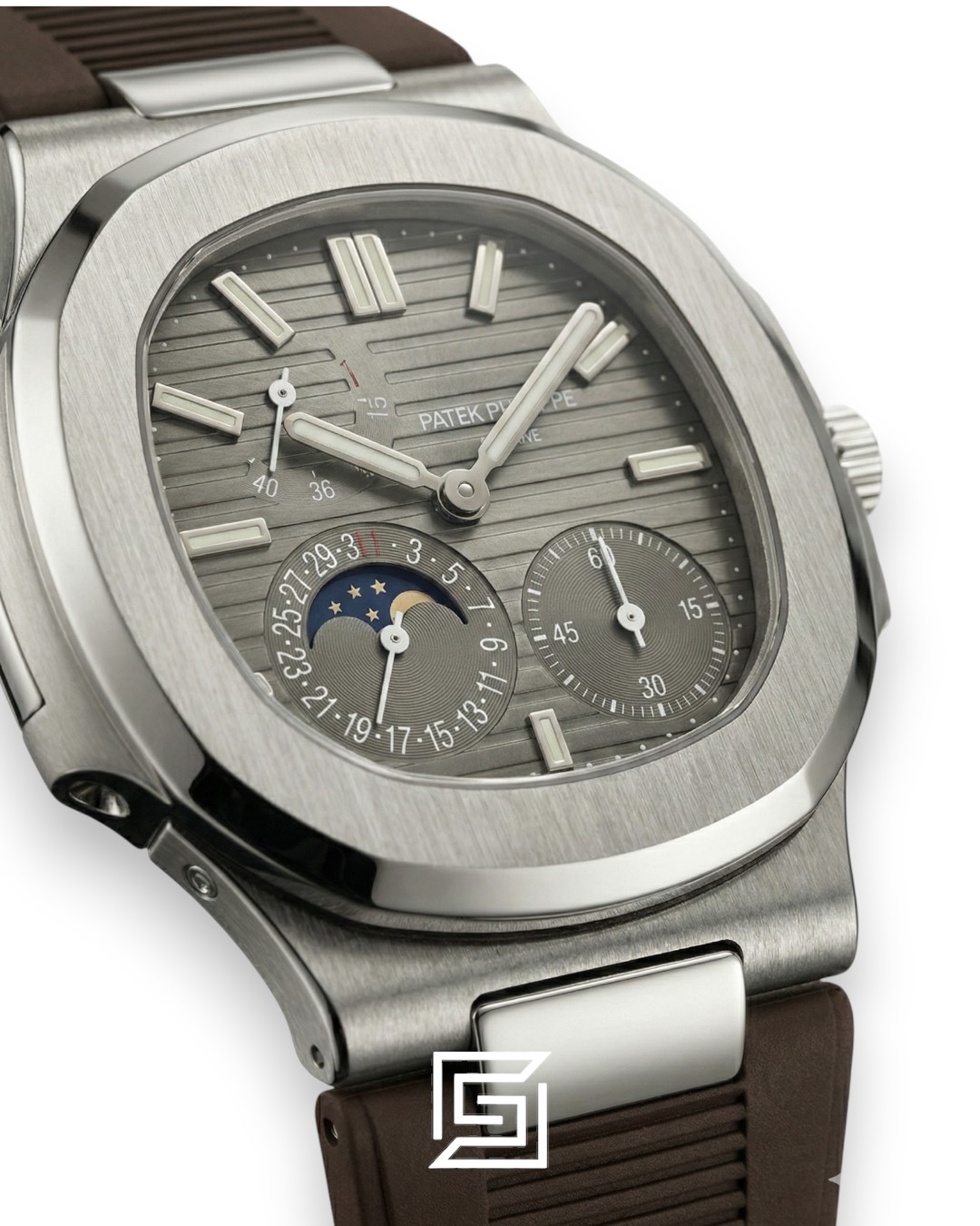 ⁦Patek Philippe Grand Complication – Brown Dial × Brown Rubber Strap – Japanese Automatic⁩ - الصورة ⁦2⁩