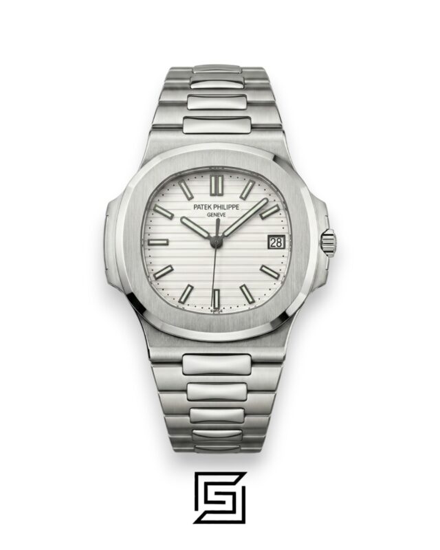 Patek Philippe Nautilus – Textured White Dial - Silver Stainless Steel Bracelet - Japanese Automatic