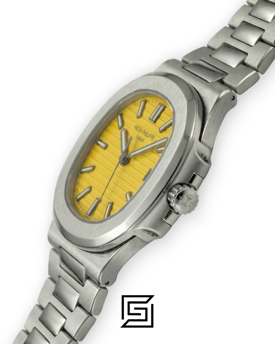 Patek Philippe Nautilus Yellow Dial Stainless Steel Bracelet – Japanese Automatic - Image 4