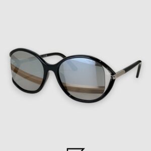 ⁦Tom Ford FT1090 Silver Mirror Lenses and Black Frame⁩ - الصورة ⁦1⁩